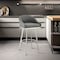 Armen Living Noran Swivel Bar Stool in Brushed Stainless Steel with Gray Faux Leather 840254335714 - alternate 2